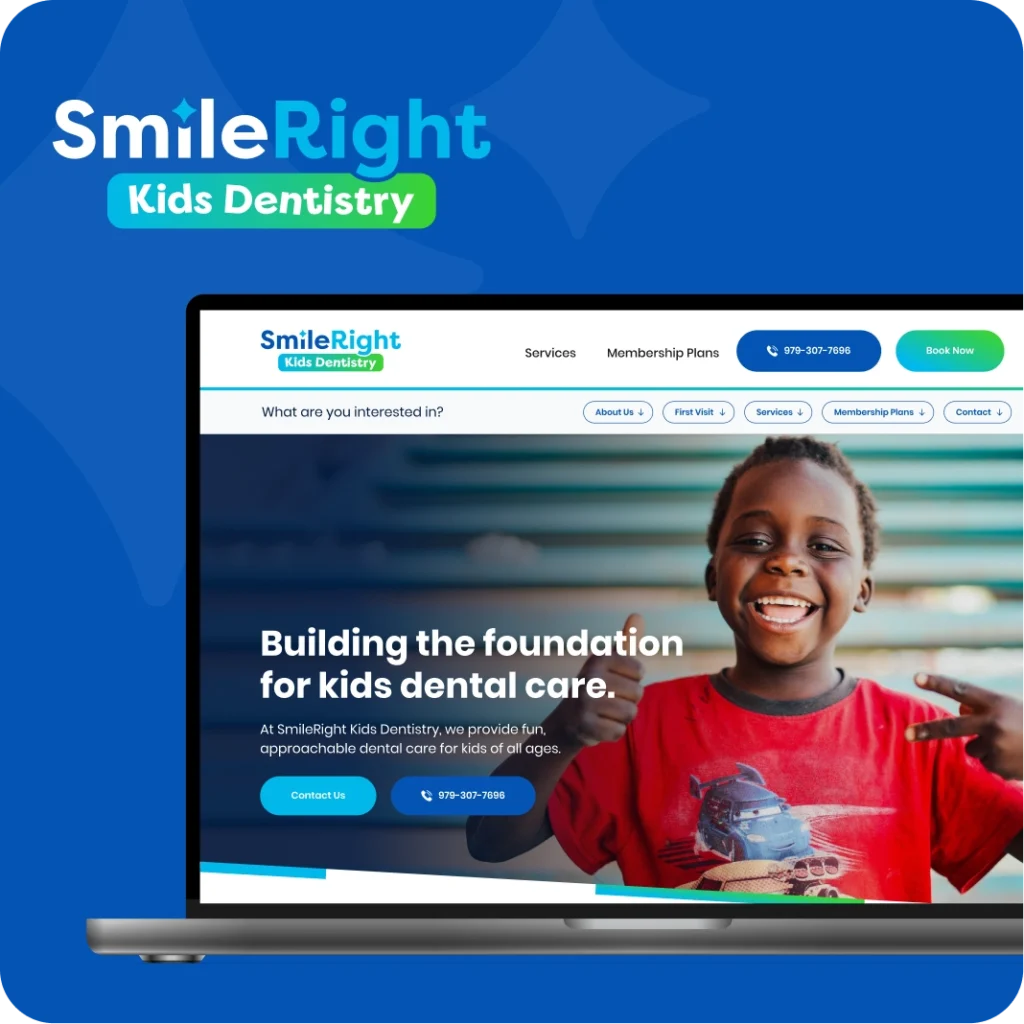 SmileRight Kids Dentistry 1 SmileRight Kids Dentistry website – one of Blackhawk's digital marketing clients.